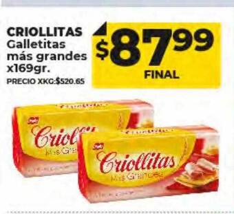 Supermayorista Vital Criollitas galletitas más grandes oferta