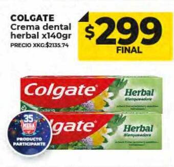Supermayorista Vital Colgate crema dental herbal oferta
