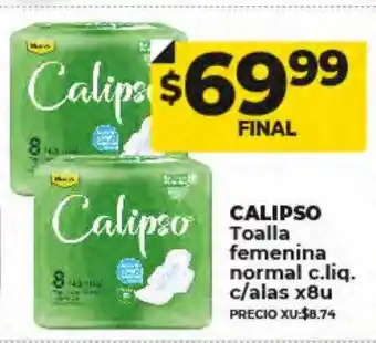 Supermayorista Vital Calipso toalla femenina normal c. liq. c alas oferta