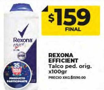 Supermayorista Vital Rexona efficient talco ped. orig oferta