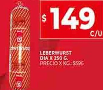 Supermercados DIA Leberwurst Dia x 250 g oferta