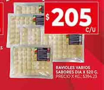 Supermercados DIA Ravioles varios Sabores Dia X 520 G oferta