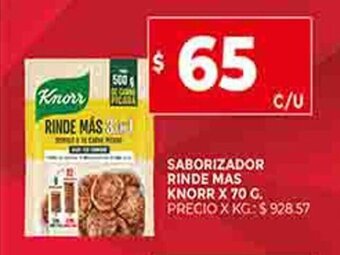 Supermercados DIA Saborizador Rinde Mas Knorr x 70 g oferta