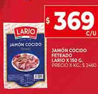 Supermercados DIA Jamon Cocido Feteado Lario x 150 g oferta