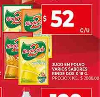 Supermercados DIA Jugo En Polvo varios Sabores Rinde Dos x 18 g oferta