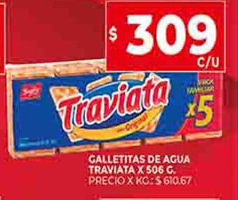 Supermercados DIA Galletitas De Agua Traviata x 506 g oferta
