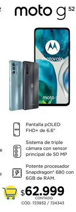 Coppel Motorola moto g 52 oferta