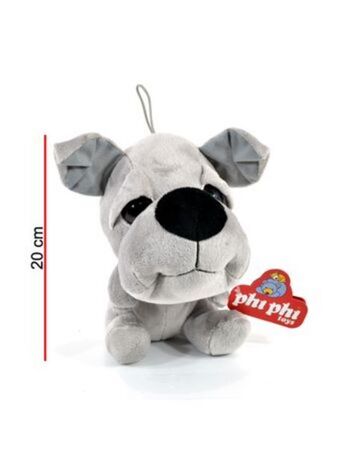 El Mundo del Juguete Peluche perros cabezones 20 cm gris oferta