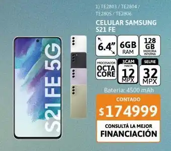 Cetrogar Celular samsung s21 fe 6/128gb 6.2" oferta