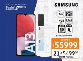 Cetrogar Celular samsung galaxy a13 64gb 6.6" 5g oferta