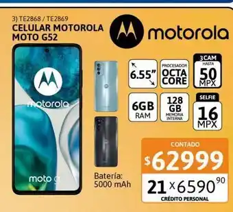 Cetrogar Celular motorola g52 6.55" 6/128gb oferta