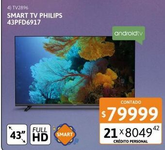 Cetrogar Smart tv led 43" philips 43pfd6917/77 full hd oferta