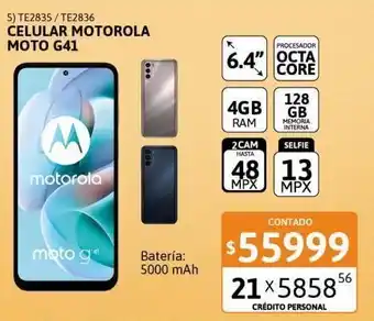 Cetrogar Celular libre motorola moto g41 6,4" 4/128gb oferta