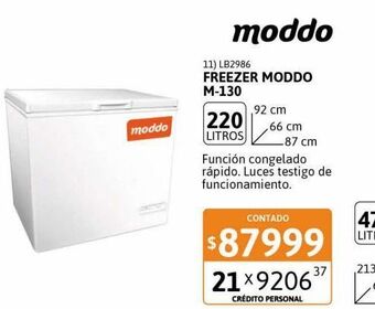 Cetrogar Freezer horizontal moddo 220 litros m-130 blanco oferta