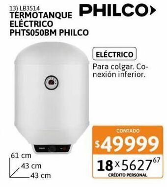 Cetrogar Termotanque eléctrico 44lt philco oferta