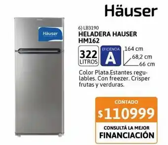 Cetrogar Heladera con freezer 322lt hauser oferta