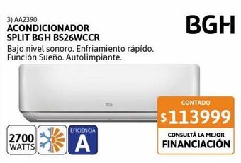 Cetrogar Aire acondicionado split bgh 2700w frío calor ea oferta