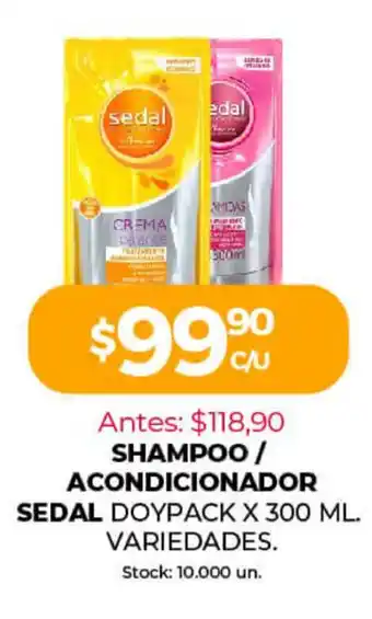 Supermercados Tadicor Sedal Shampoo / Acondicionador Doypack x 300ml. Variedades oferta
