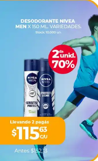 Supermercados Tadicor Nivea Desodorante Men x 150ml Variedades oferta