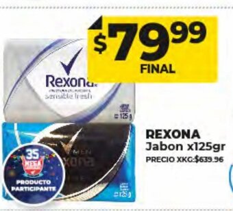Supermayorista Vital Rexona Jabon x 125gr oferta