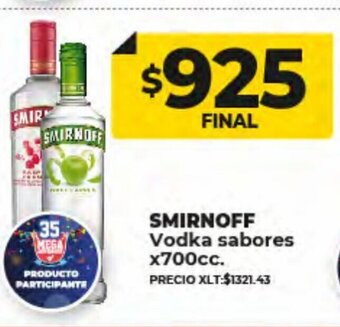Supermayorista Vital Smirnoff Vodka Sabores x 700cc oferta