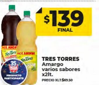Supermayorista Vital Tres Torres Amargo Varios Sabores x 2lt oferta