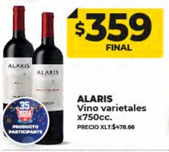 Supermayorista Vital Alaris Vino Varietales x 750cc oferta