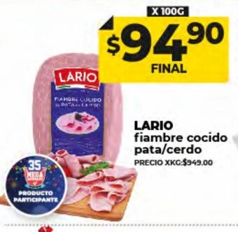 Supermayorista Vital Lario Fiambre Cocido Pata/Cerdo oferta