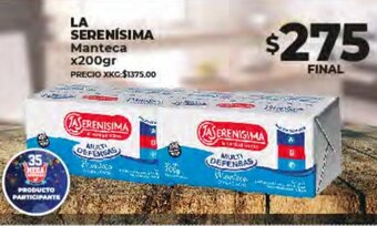 Supermayorista Vital La Serenisima Manteca x 200gr oferta