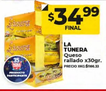Supermayorista Vital La Tunera Queso Rallado x30gr oferta