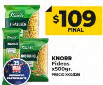 Supermayorista Vital Knorr Fideos x 500gr oferta