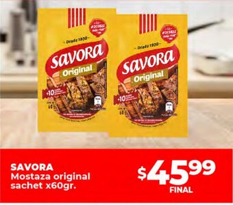 Supermayorista Vital Savora Mostaza Original Sachet x60gr oferta
