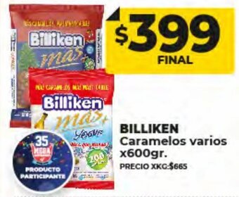 Supermayorista Vital Billiken Caramelos Varios x600gr oferta