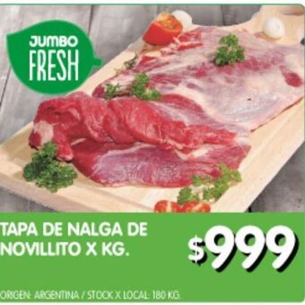 Jumbo Tapa de nalga de novillito x kg oferta