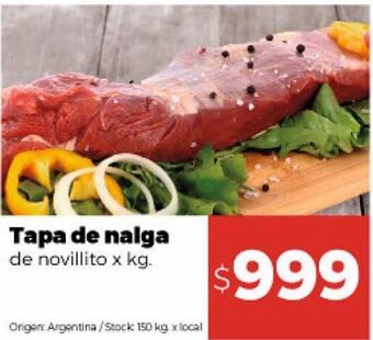 Disco Tapa de nalga de novillito kg oferta
