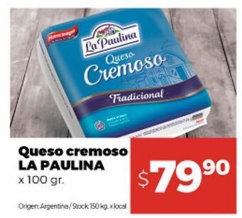 Disco Queso cremoso la paulina 100g oferta