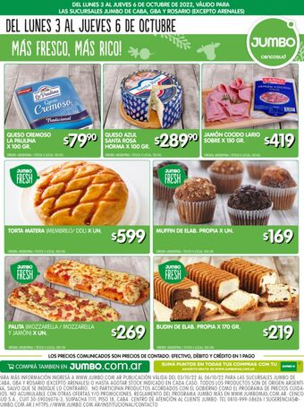 Jumbo Queso cremoso la paulina x 100g oferta