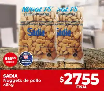 Supermayorista Vital Sadia Nuggets de pollo x 3 kg. oferta