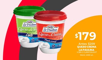 Supermercados Tadicor Queso Crema La Paulina oferta