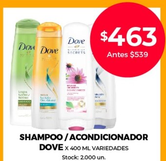 Supermercados Tadicor Shampoo/ Acondicionador Dove oferta