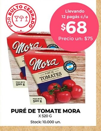 Supermercados Tadicor Puré De Tomate Mora oferta