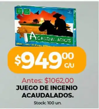 Supermercados Tadicor Juego De Ingenio Acaudalados oferta