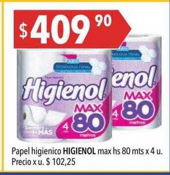 Hergo Papel higiénico higienol max hs 80 mts oferta