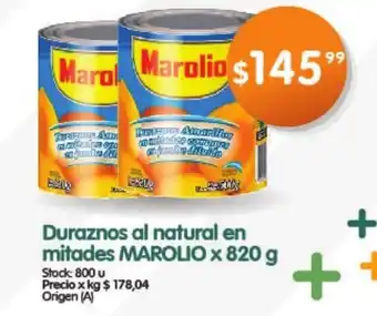 Supermercados Buenos Días Marolio Duraznos al natural en mitades x 820g oferta