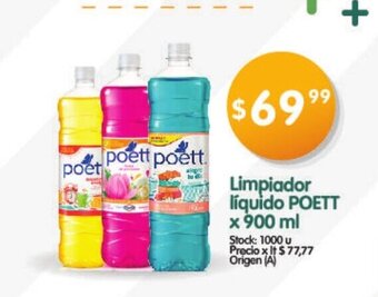 Supermercados Buenos Días Poett Limpiador líquido x 900ml oferta