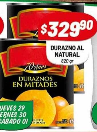Almacor Durazno al natural 820 gr oferta