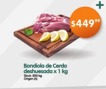 Supermercados Buenos Días Bondiola de Cerdo deshuesada x 1kg oferta