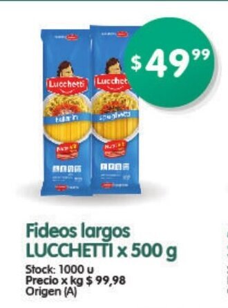 Supermercados Buenos Días Lucchetti Fideos largos x 500g oferta