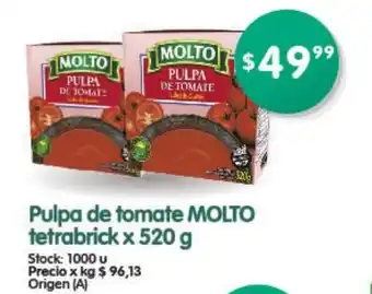 Supermercados Buenos Días Molto Pulpa de tomate tetrabrick x 520g oferta