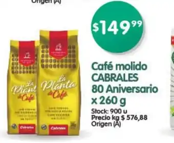 Supermercados Buenos Días Cabrales Café molido 80 Aniversario x 260g oferta